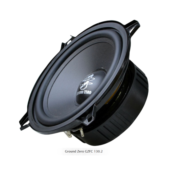 Ground Zero GZFC 130.2 2-drożny zestaw głośnikowy o średnicy woofera 130 mm. Moc woofera 90 W RMS